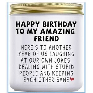 Happy‎ Birthday Amazing Friend Candle Funny Gift 7oz Smokeless Eco Friendly